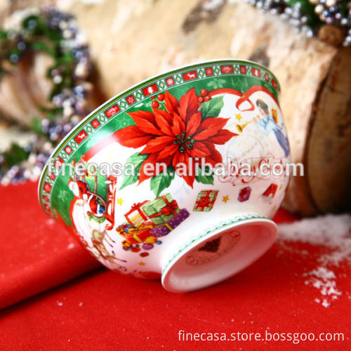 5.5 Inches Large Ceramic Christmas Soup Bowl of Santa Claus